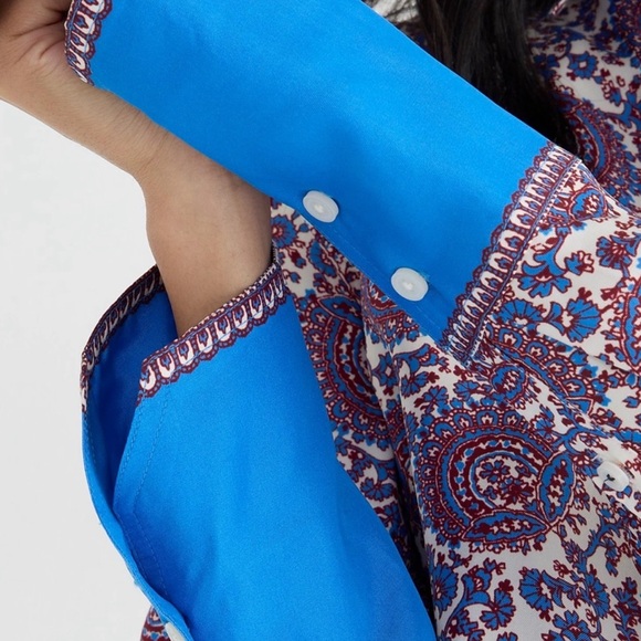 ✖️SOLD✖️•J.CREW• Classic-Fit Drapey Cupro-Blend Shirt in Floral Crown - Picture 14 of 16